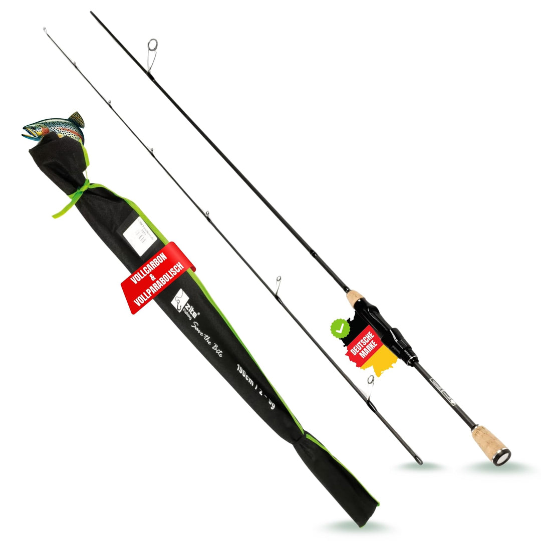 Zite Fishing Trout Spoon Forellen-Rute 190 - 210 cm – Carbon Spinnrute Forellenangeln – Ultra Light