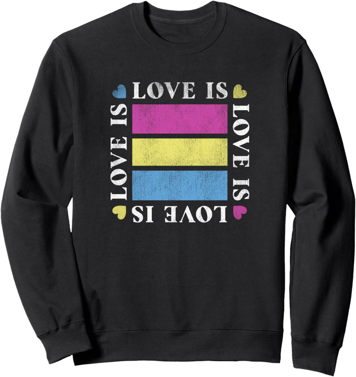 Fifth Sun Love Is Distressed Stripes Sweatshirt