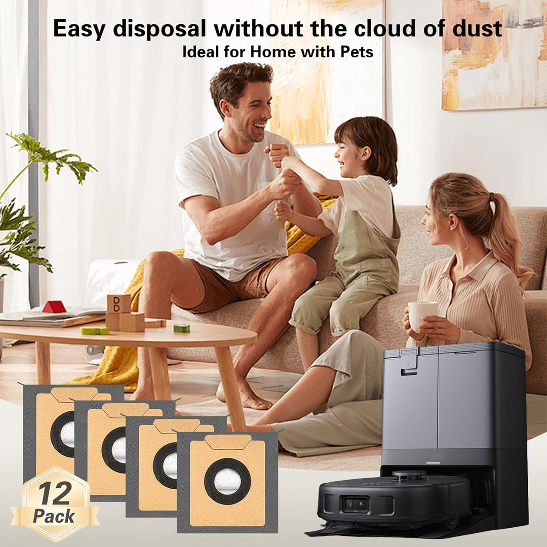 VIEWALL 12 Pack Staubbeutel Kompatibel mit Eufy X10 Pro Omni / X8 Pro Roboter Staubsauger Selbstentl