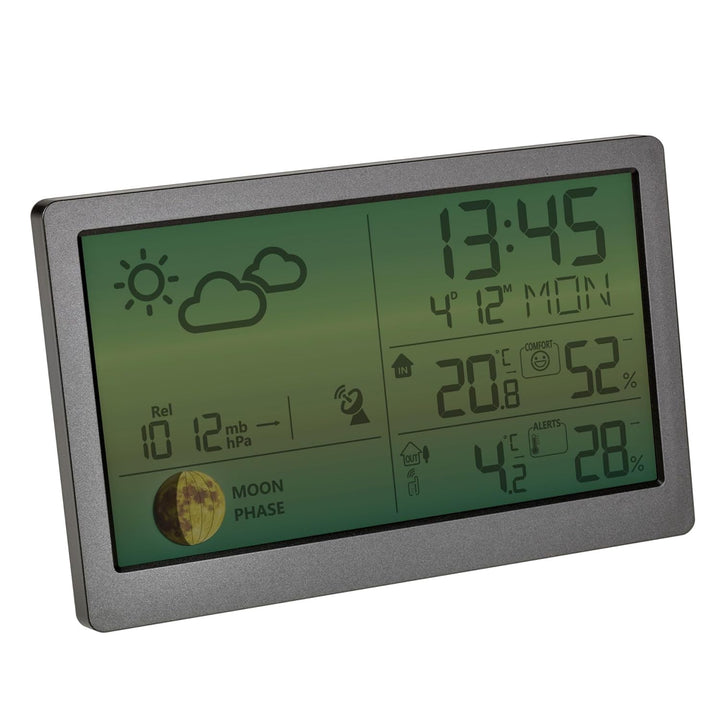 TFA-Dostmann Funk-Wetterstation LUNA SKY TFA 35.1169.10 Wettervorhersage mit Symbolen und Wettertend