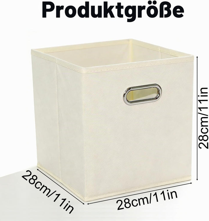 Kongming Kallax Einsatz 6er Set Aufbewahrungsbox Stoff mit Griff Faltbar Aufbewahrungsbox 28x28x28 c