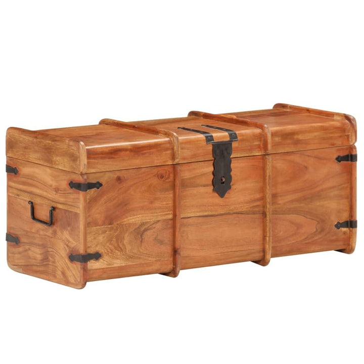 vidaXL Akazienholz Massiv Holztruhe Abschliessbar Truhe Aufbewahrungsbox Holzkiste Schatztruhe Schat
