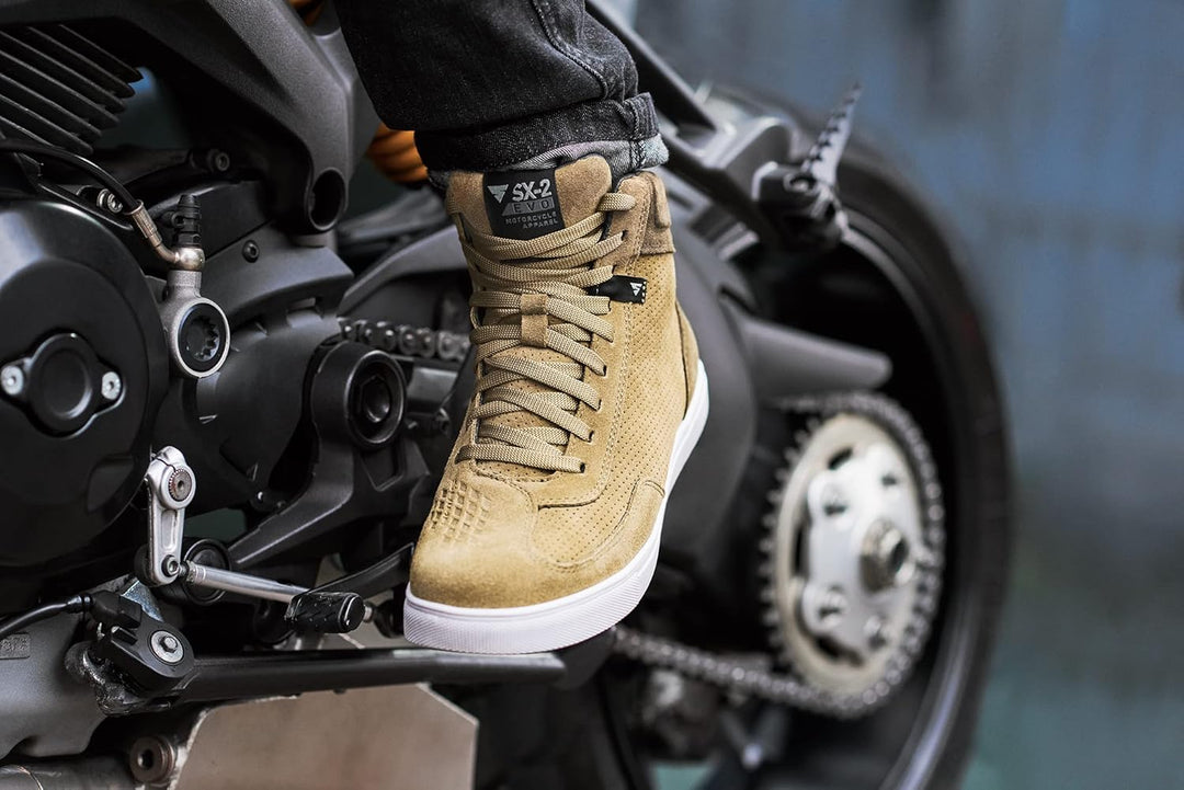 SHIMA SX-2 EVO Motorradschuhe für Herren - Atmungsaktiv, Verstärkte Leder Biker Motorradstiefel Männ