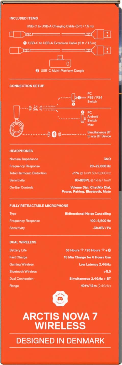 SteelSeries Arctis Nova 7 - Wireless Gaming-Headset mit Multi-System-Kompatibilität – 2,4 GHz- und B