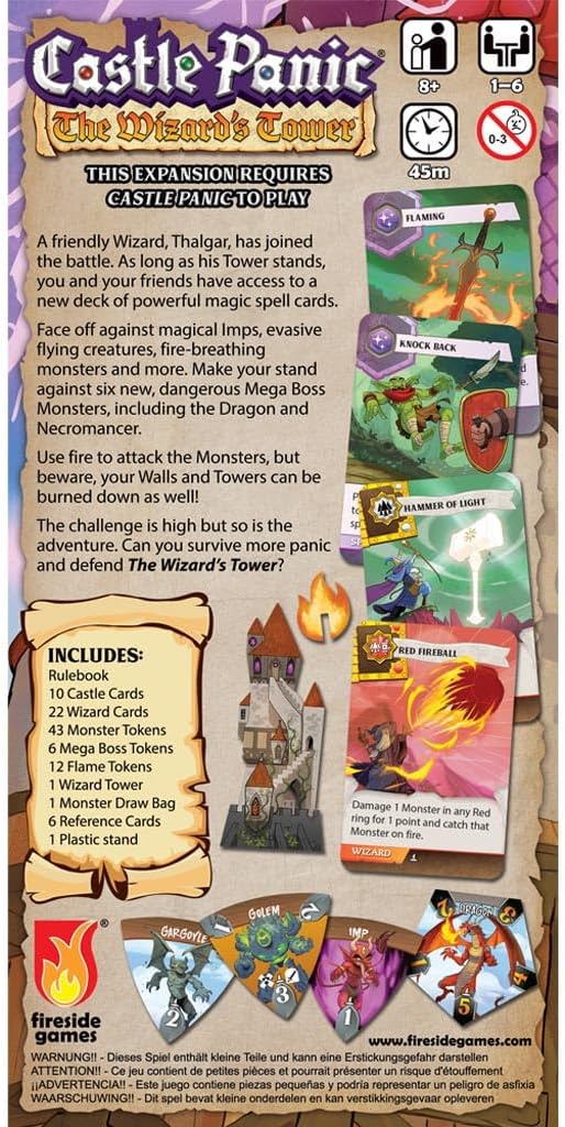 Fireside Games The Wizard's Tower Panik-Erweiterung Brettspiel für Erwachsene und Familie, kooperati