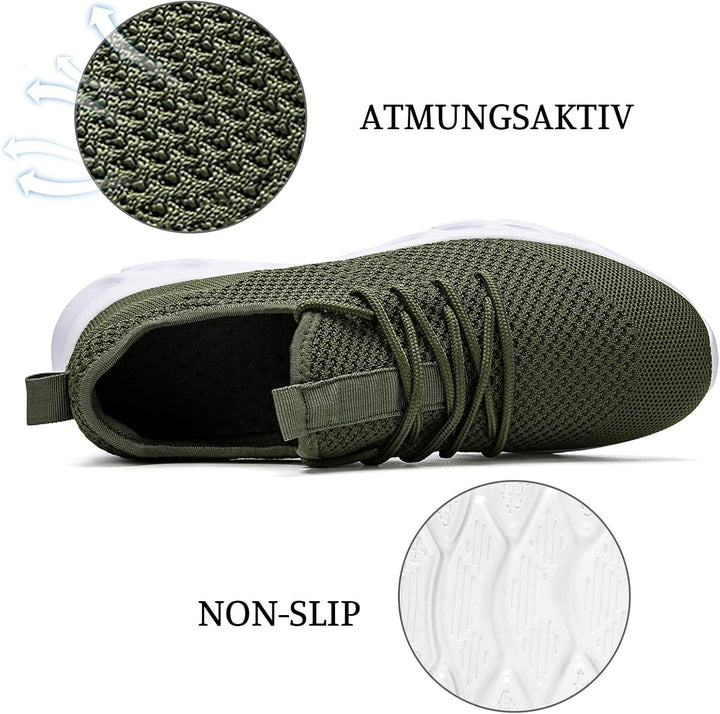 Herren Sneaker Walkingschuhe Atmungsaktiv Strassenlaufschuhe Leicht Freizeit Sportschuhe für Hallen