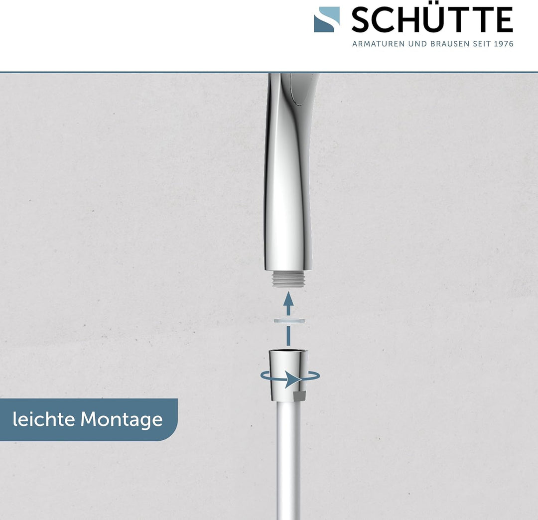 SCHÜTTE Handbrause CAPRI mit Samtstrahl-Technologie | Duschkopf mit über 300 Düsen und 3 einstellbar