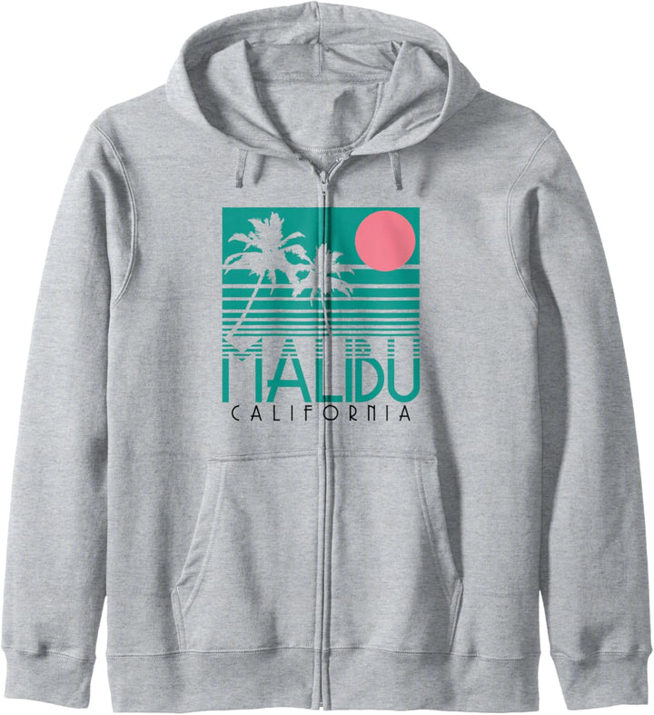 Malibu California Palmen Surf Vintage Retro Kapuzenjacke