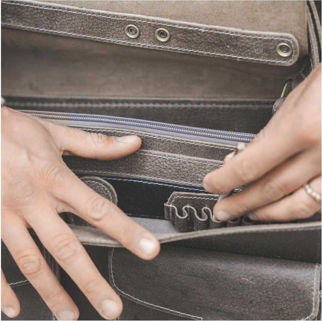Grosse Aktentasche Lehrertasche Grösse XL aus Leder, für Damen und Herren, in verschiedenen Farben,