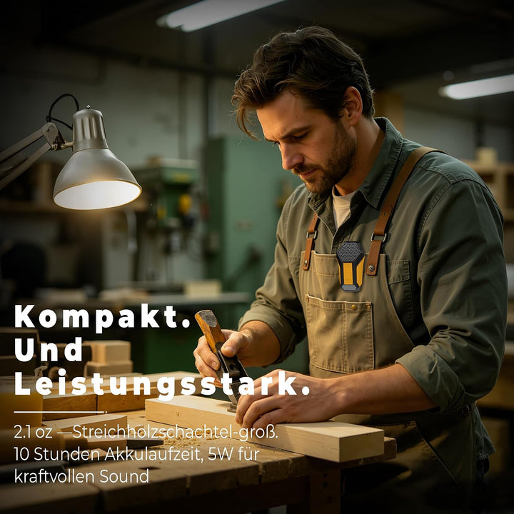Tragbarer Bluetooth-Lautsprecher mit Licht/Warnlampe, Clip-on Lautsprecher mit integriertem Mik, Fre