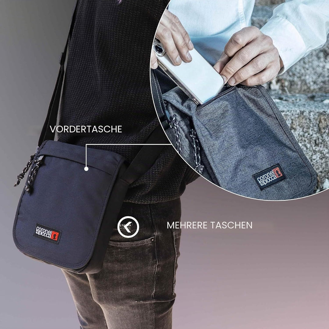 CORONEL TAPIOCCA Umhängetasche Messenger Bag Herren Schultertasche Handtasche Umhängetasche Herren S