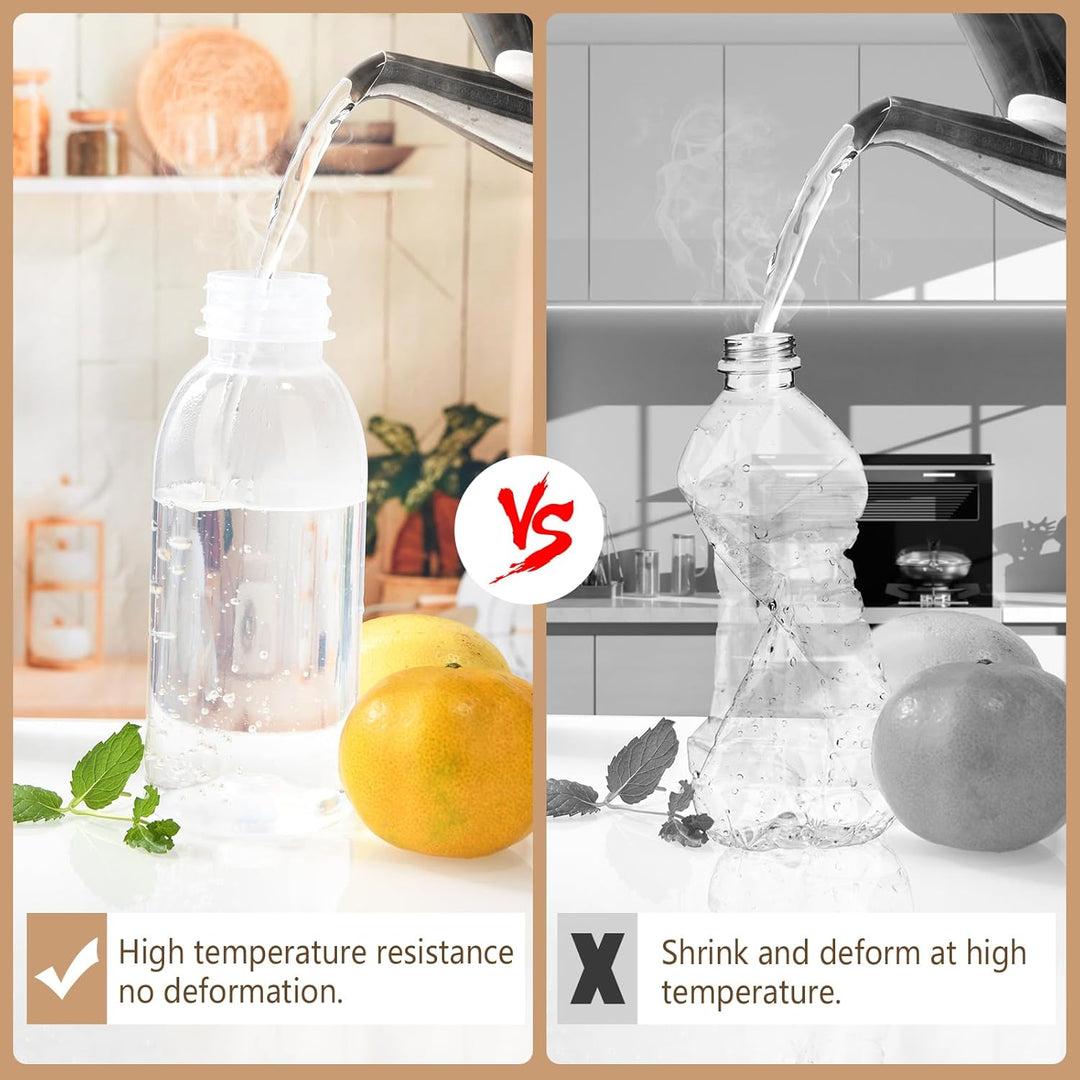 YBCPACK 12 Stück 450ml Hitzebeständig Plastikflaschen Zum Befüllen, Spülmaschinenfest, PP Kunststoff