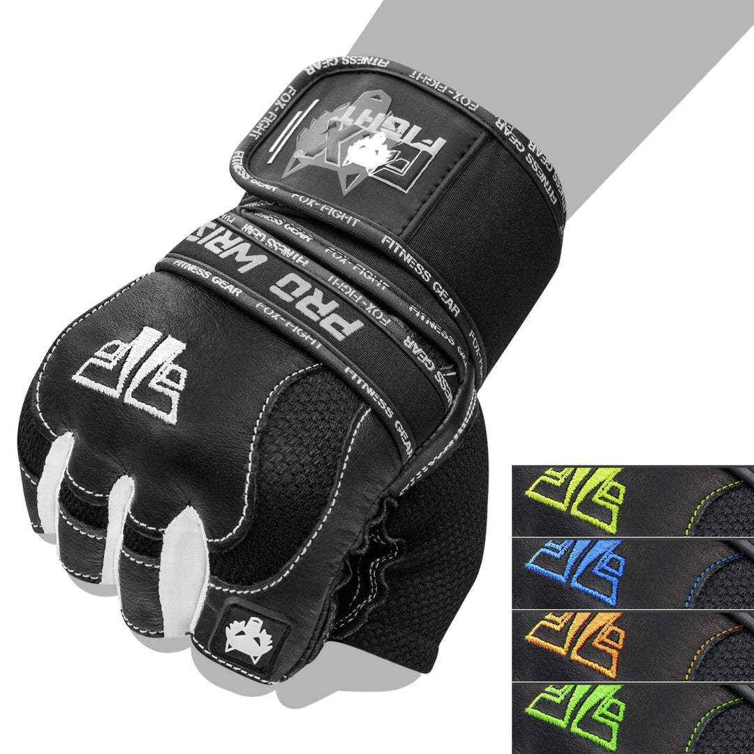 FOX-FIGHT Fitnesshandschuhe Trainingshandschuhe Kraftsport Damen Herren Leder Handschuhe Bodybuildin