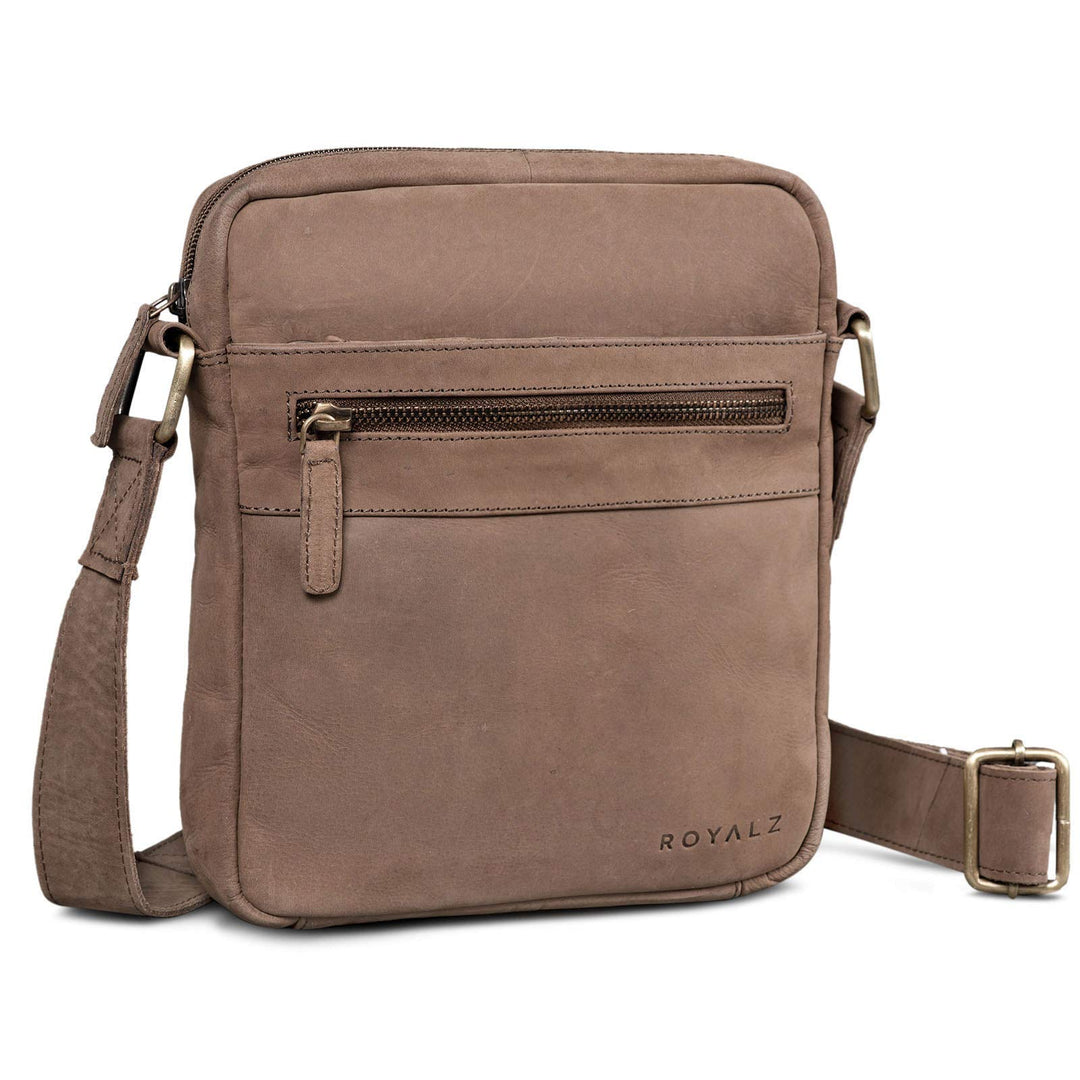ROYALZ 'Trenton' Umhängetasche Leder Herren Klein Vintage Design Seitentasche Männer Schultertasche