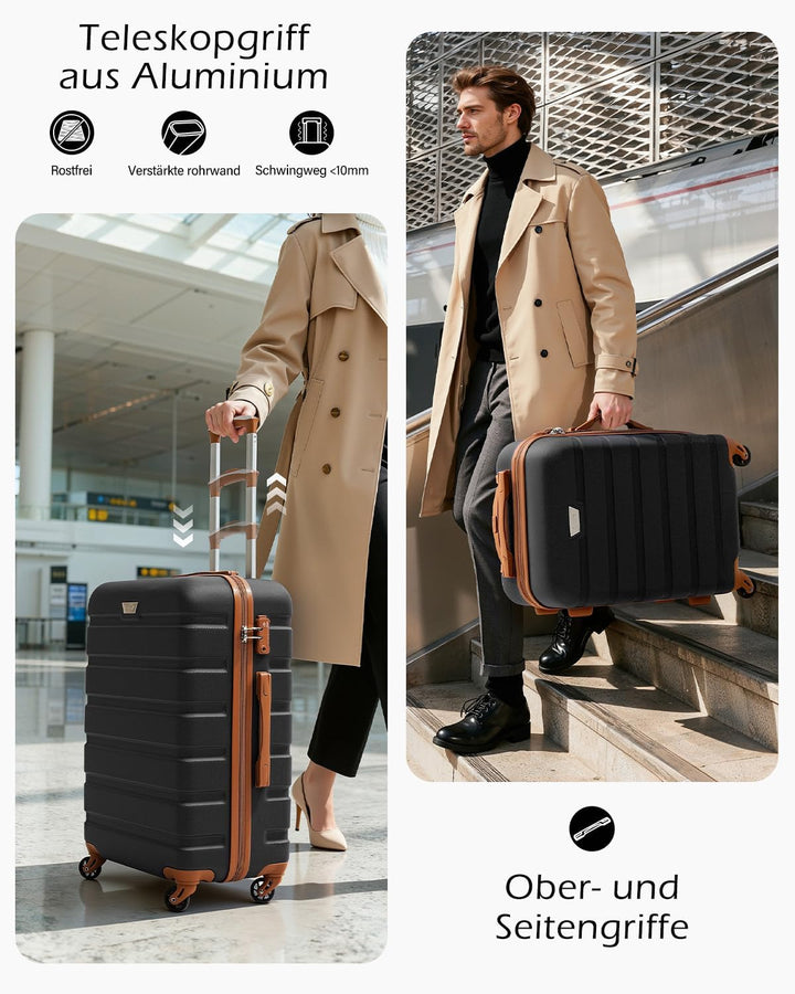 COOLIFE Koffer Gross 77cm XL, PC+ABS, Rollkoffer mit 360° Spinner Räder | TSA Zahlenschloss, Leicht