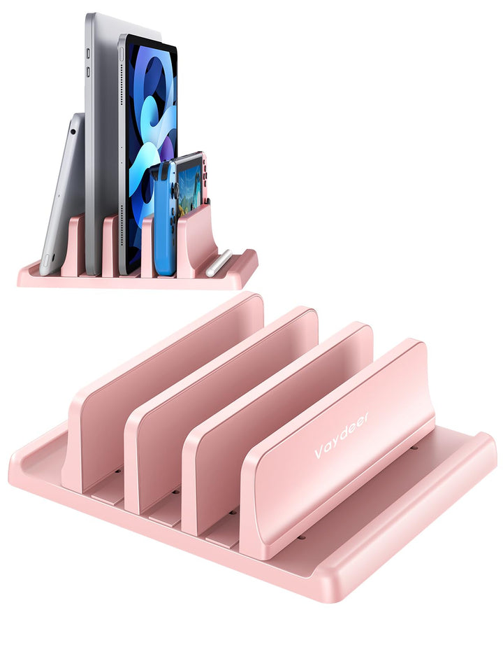 VAYDEER Vertikaler Laptopständer - Platzsparend & Verstellbar, 5-in-1, 3 Steckplätze, für MacBook, N