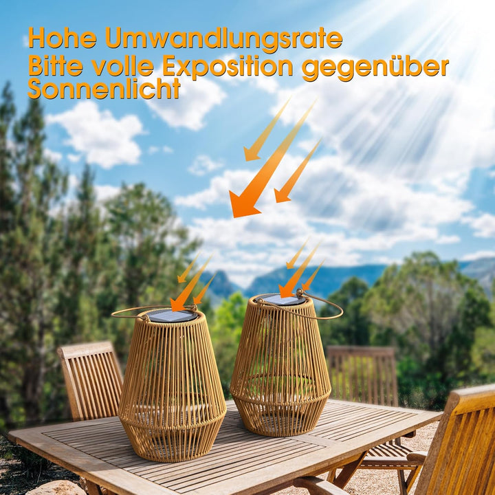 KagoLing Solar Laternen für Aussen, 1 Stücke Solarlampen für Draussen Hängend/Stehend Handgestrickte