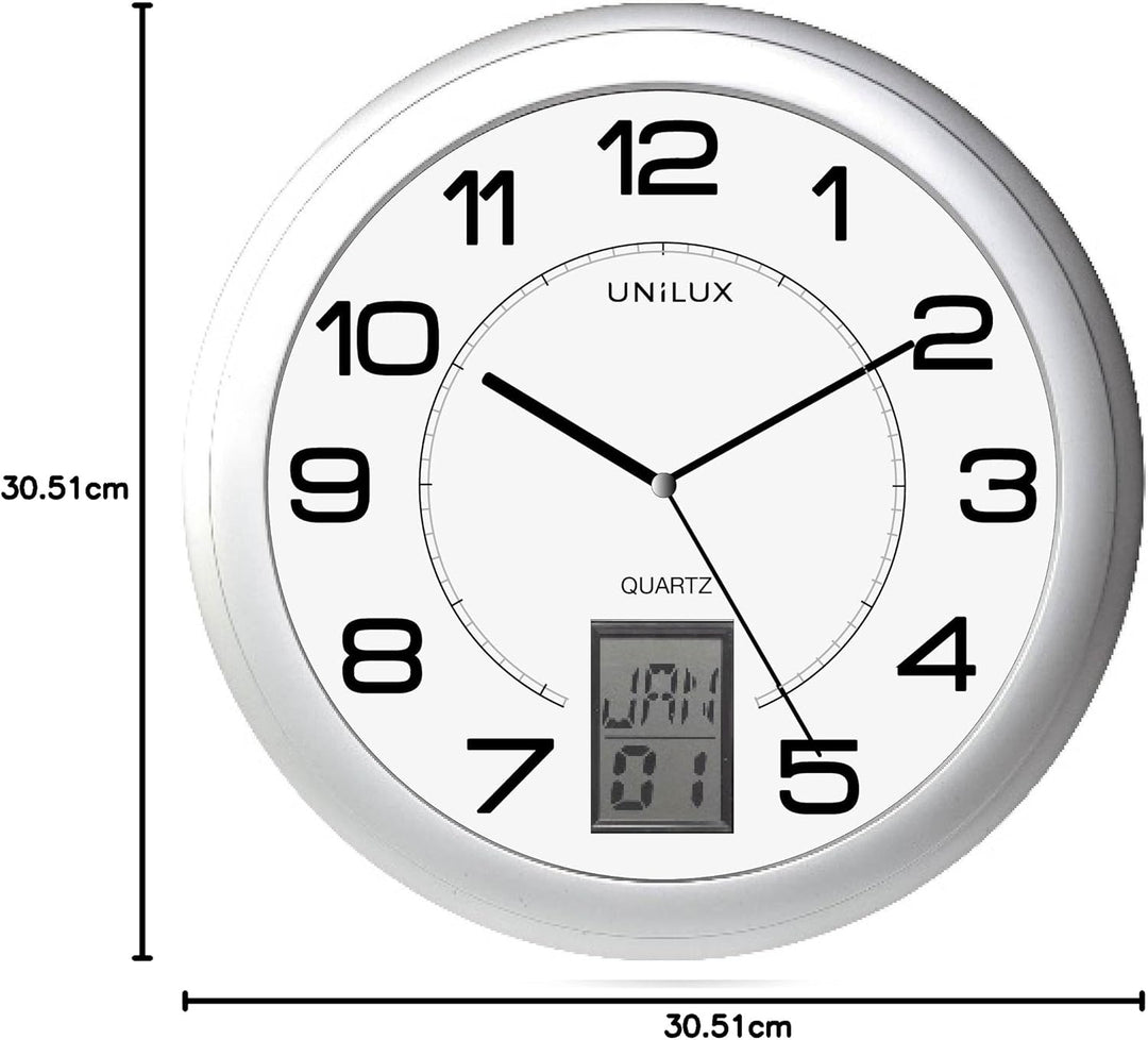Unilux Funk-Wanduhr Instinct, 31cm, mit Datum