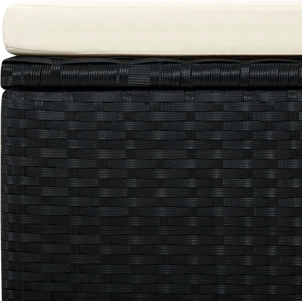 vidaXL Hocker mit Kissen Sitzhocker Balkon Gartenhocker Fusshocker Rattanhocker Gartenmöbel Sitzhock