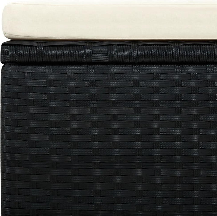 vidaXL Hocker mit Kissen Sitzhocker Balkon Gartenhocker Fusshocker Rattanhocker Gartenmöbel Sitzhock