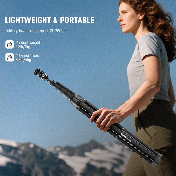 NEEWER ST200B Fotografie Lichtständer, 56–200cm, mit Kugelkopf, 1/4" Schraube, maximale Traglast 4kg