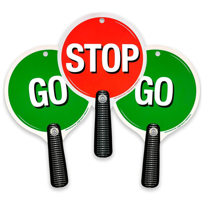 Liontouch - Stop & Go-Schilder, 3er-Pack, Rot & Grün | Ab 1 Jahr - 23 x 14 cm | Robuste, beidseitige