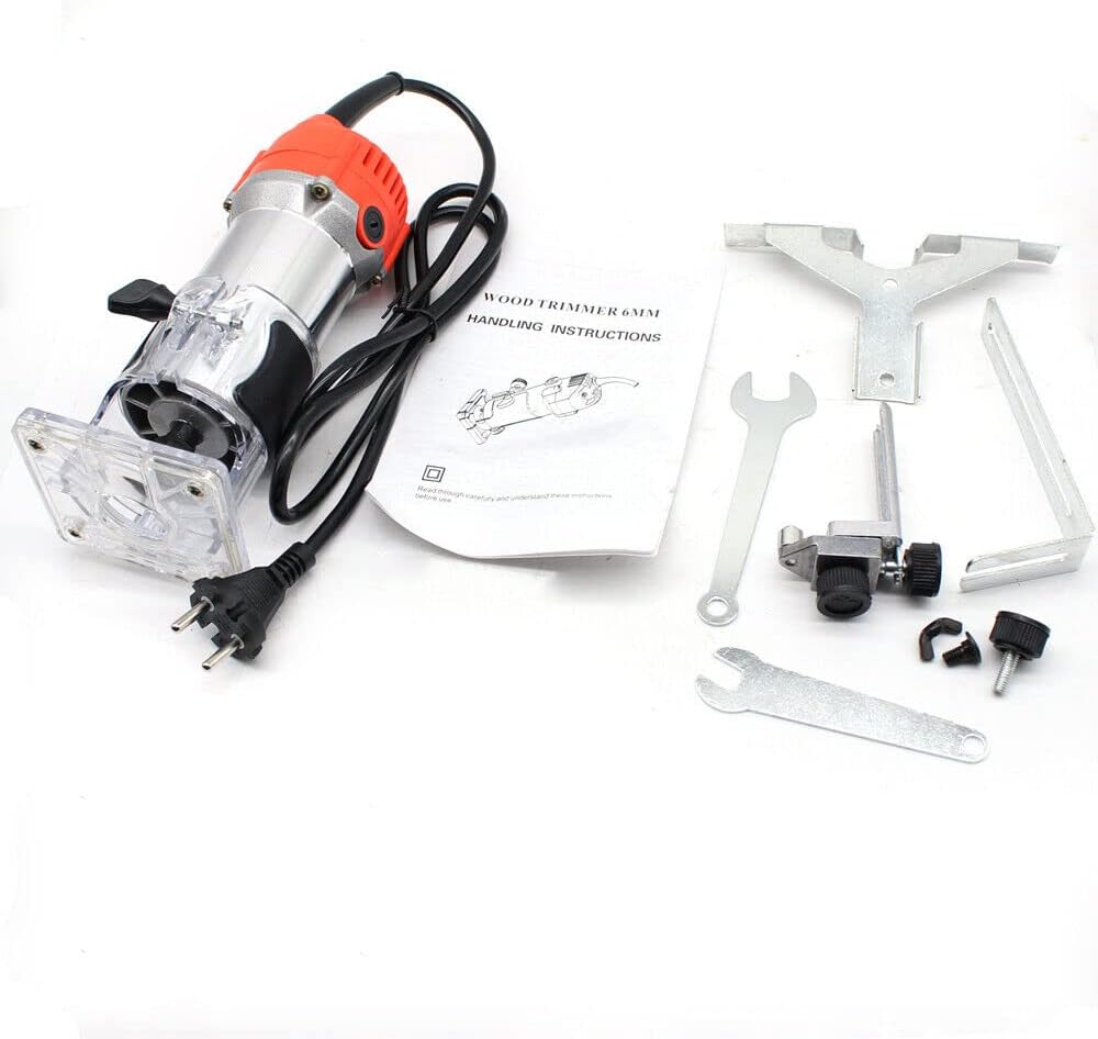 Oberfräse, 800W 220V Kantenfräse Einhandfräse Professional Holzfräse Handfräse mit Transparenter Bas