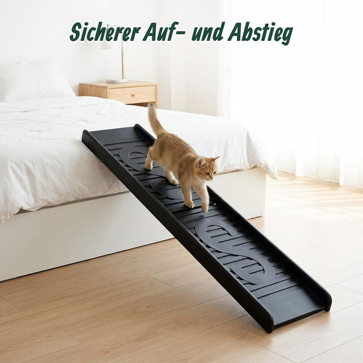 Relaxdays Hunderampe, klappbar, HxBxT: 15 x 154 x 39 cm, Kunststoff, Aufstiegshilfe für Auto, Sofa,