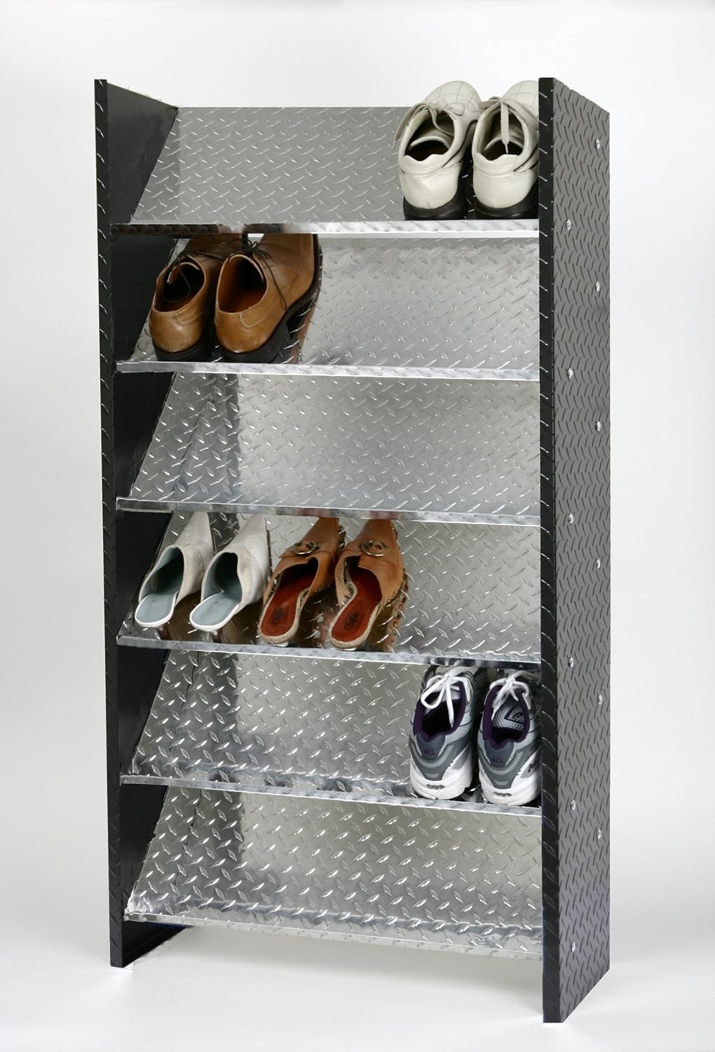 Szagato Schuhregal ALU, 125 x 60 x 26 cm, 18 Paar, 6 Böden, Bicolor