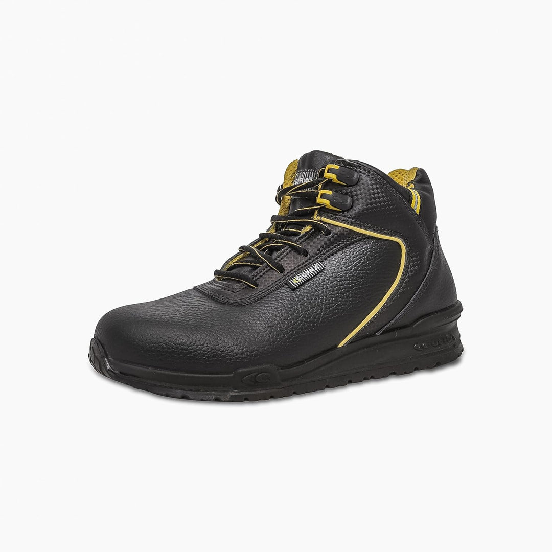 Cofra 78690-001.W43 BOHR S3 SRC Sicherheitsstiefel, Schwarz/Gelb, Grösse 43 43 EU, 43 EU