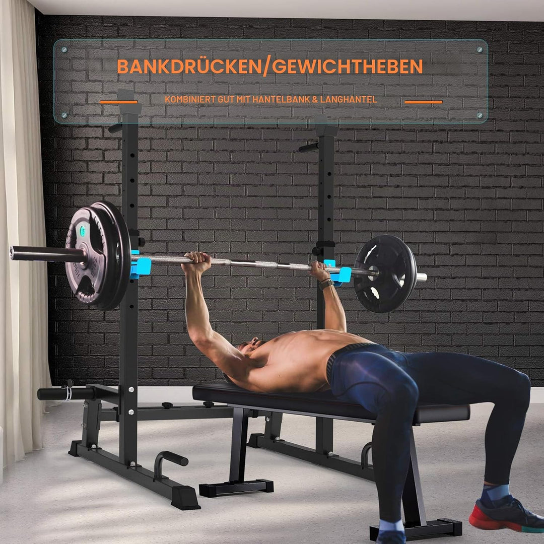 Squat Rack Multi-Funktions Barbell Rack Höhenverstellbarer Hantelständer für Sportstudio Zuhause Gew