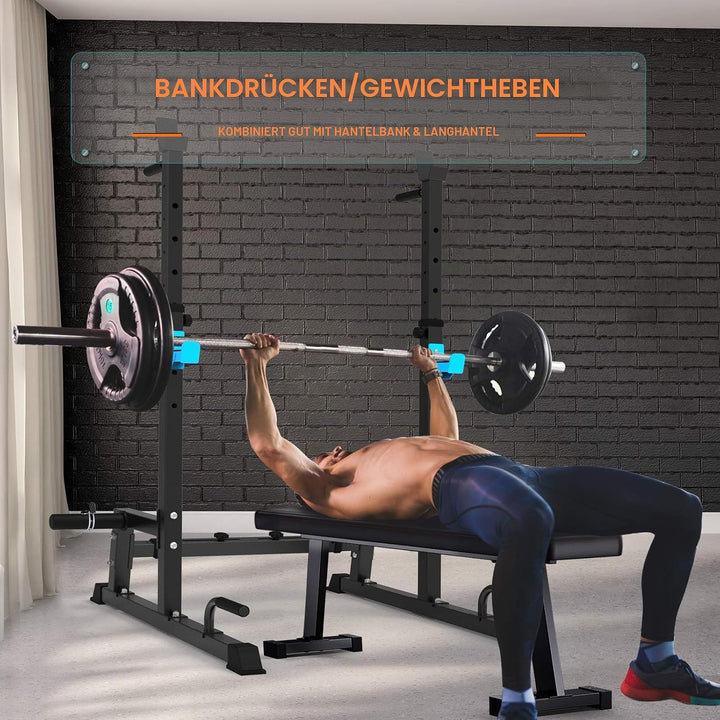 Squat Rack Multi-Funktions Barbell Rack Höhenverstellbarer Hantelständer für Sportstudio Zuhause Gew