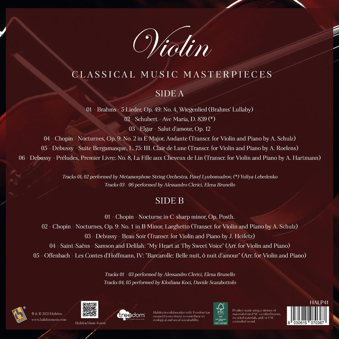 Vinyl Violin – Classical Music Masterpieces – Brahms, Chopin, Debussy, Schubert, Vinyl