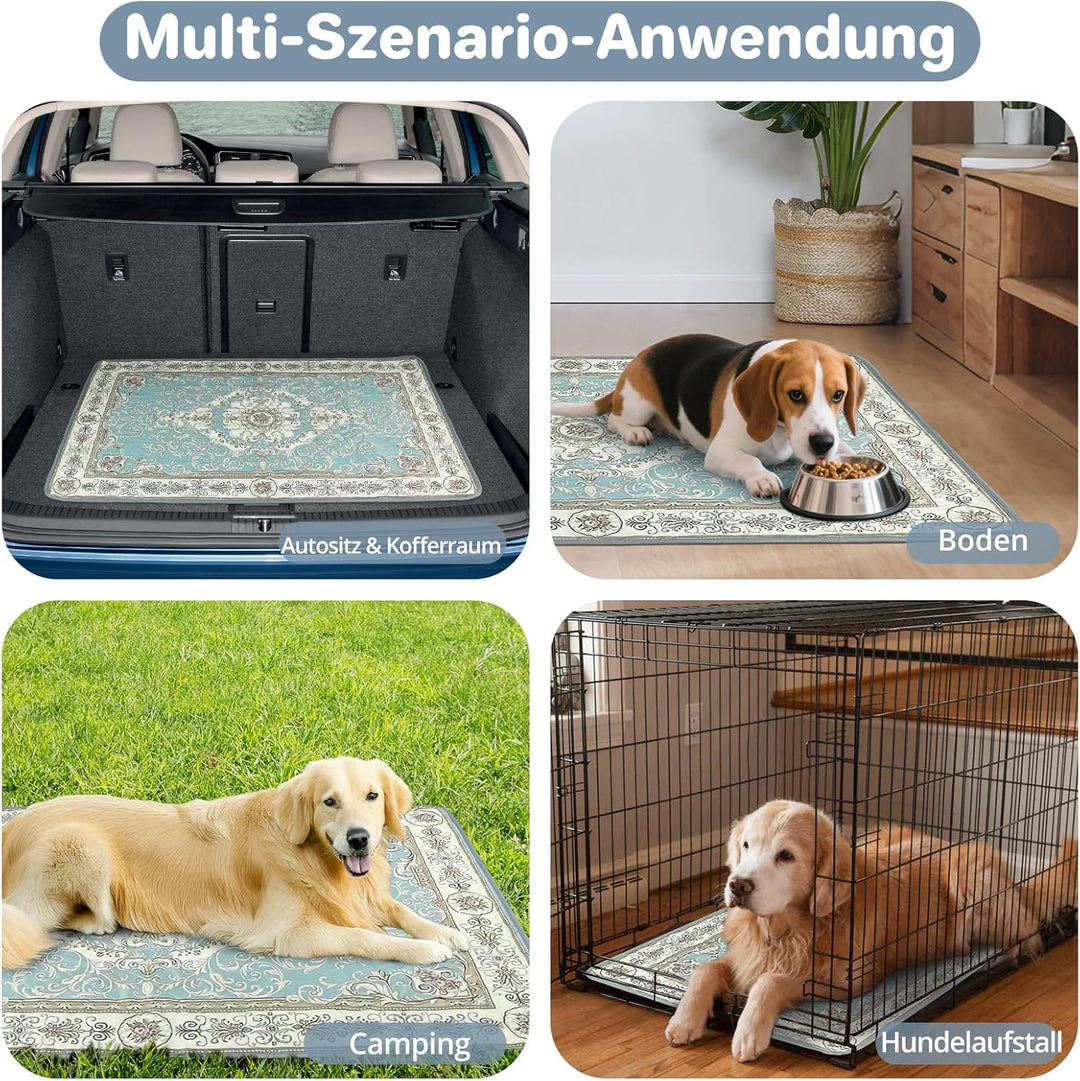 Waschbar Welpen unterlagen, 2 Pack 92x122cm Schnell Absorbierend Pipimatten für Hunde, wasserdichte