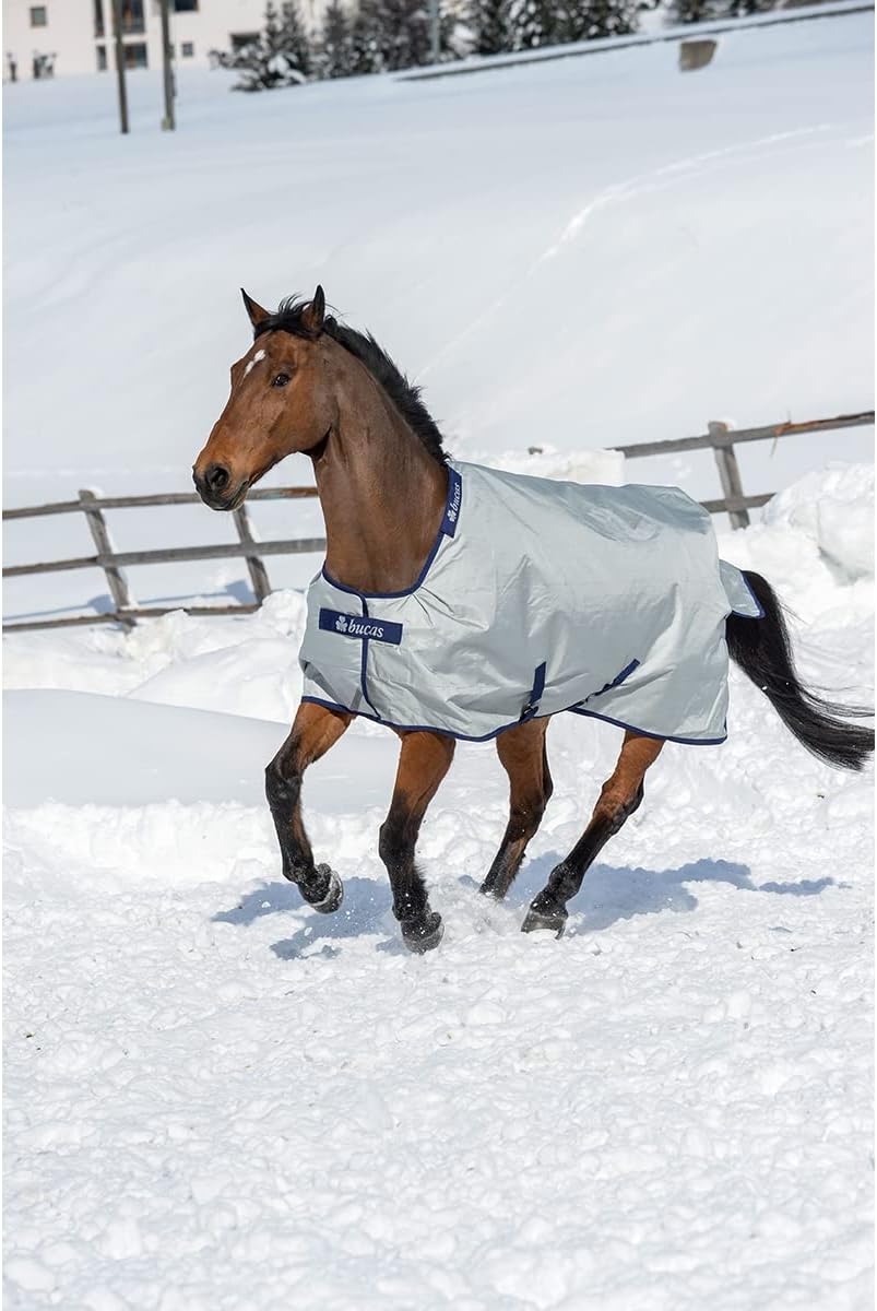 Bucas Power turnout light Big Neck in silber, Weidedecke, Outdoordecke, Farbe:silber, Grösse:165cm
