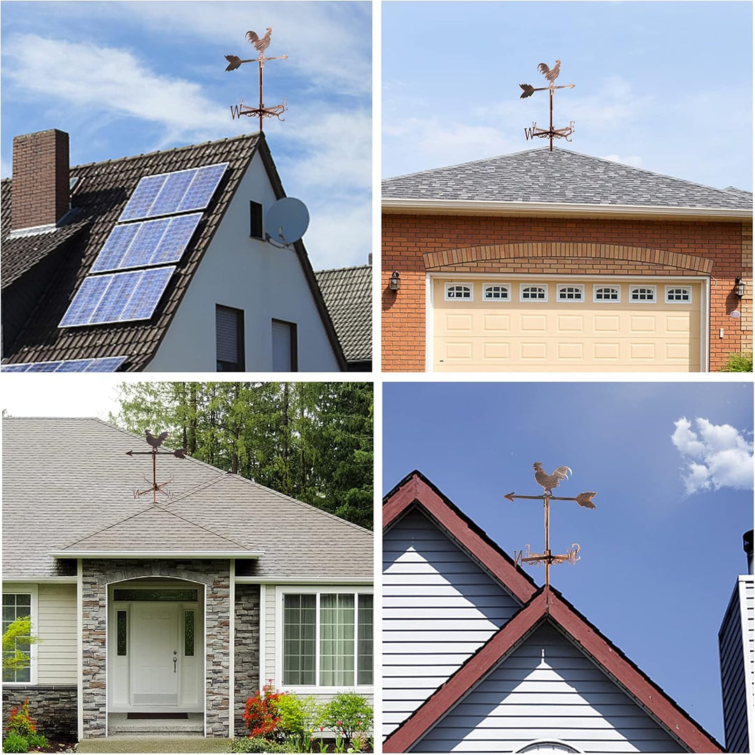 Dyna-Living Wetterhahn Windfahne Weather Cock Wetterfahnen Weather Vane Metall Cockerel Weathervane