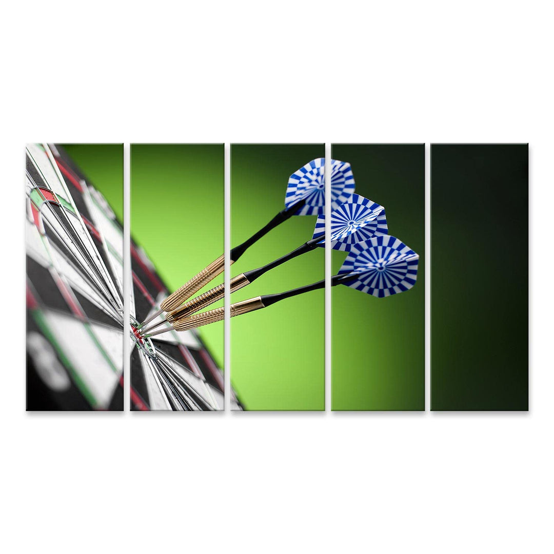 islandburner Bild auf Leinwand Darts Pfeile Im Bulls Eye Der Dartscheibe Bilder Wandbilder Poster Le