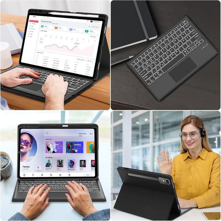 Tastatur für Lenovo Idea Tab Pro 12.7" 2025 mit Touchpad, Hülle mit Tastatur für Lenovo Idea Tab Pro