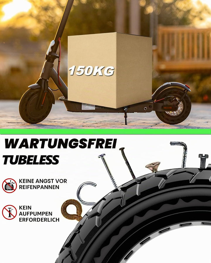 2er-Pack 10x2,50 Scooter-Reifen Schlauchlos, Rüsten Sie Ihren Scooter mit 60/70-6,5 Offroad-Vollgumm