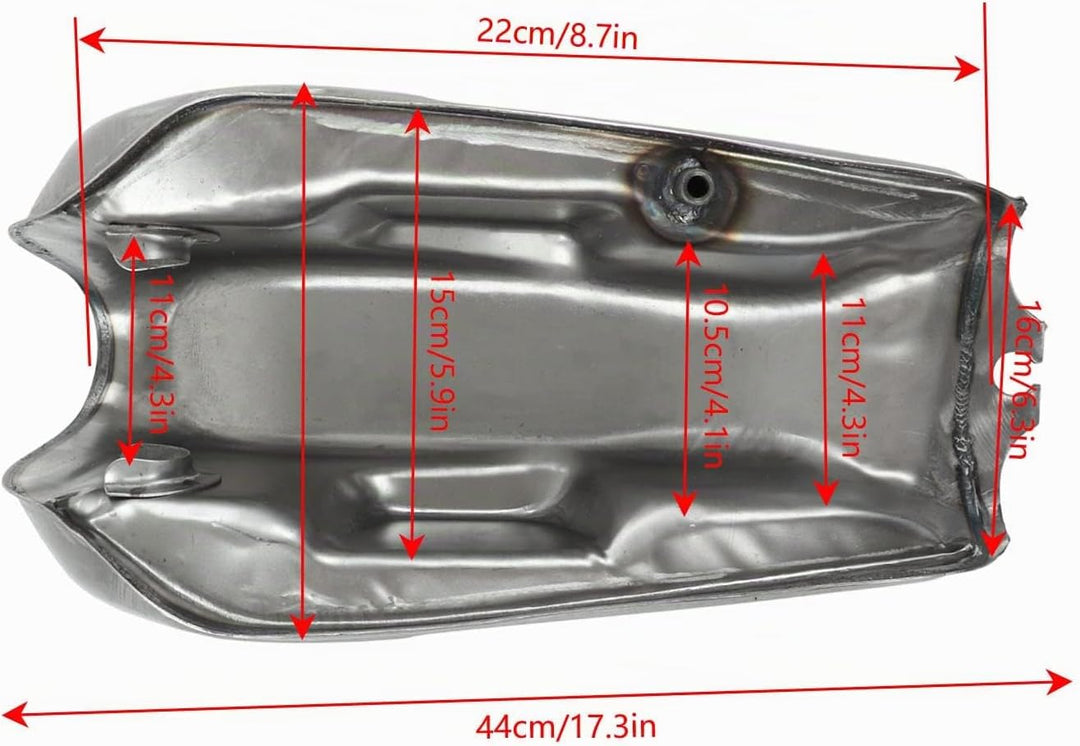 Benzintank mit Deckel, Motorrad-Kraftstofftank Retro 9L/2.4Gal Metall für Upgrade