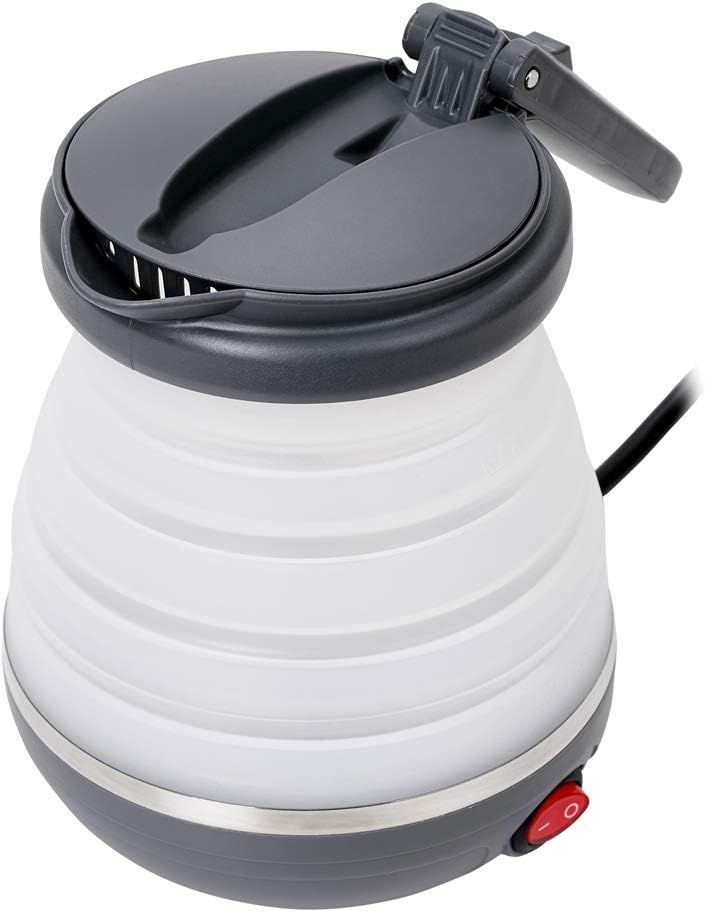 Adler AD1279 Elektrischer Wasserkocher, faltbar, 0,6 Liter, 750 W, BPA-frei, Silikon, Weiss und Dunk