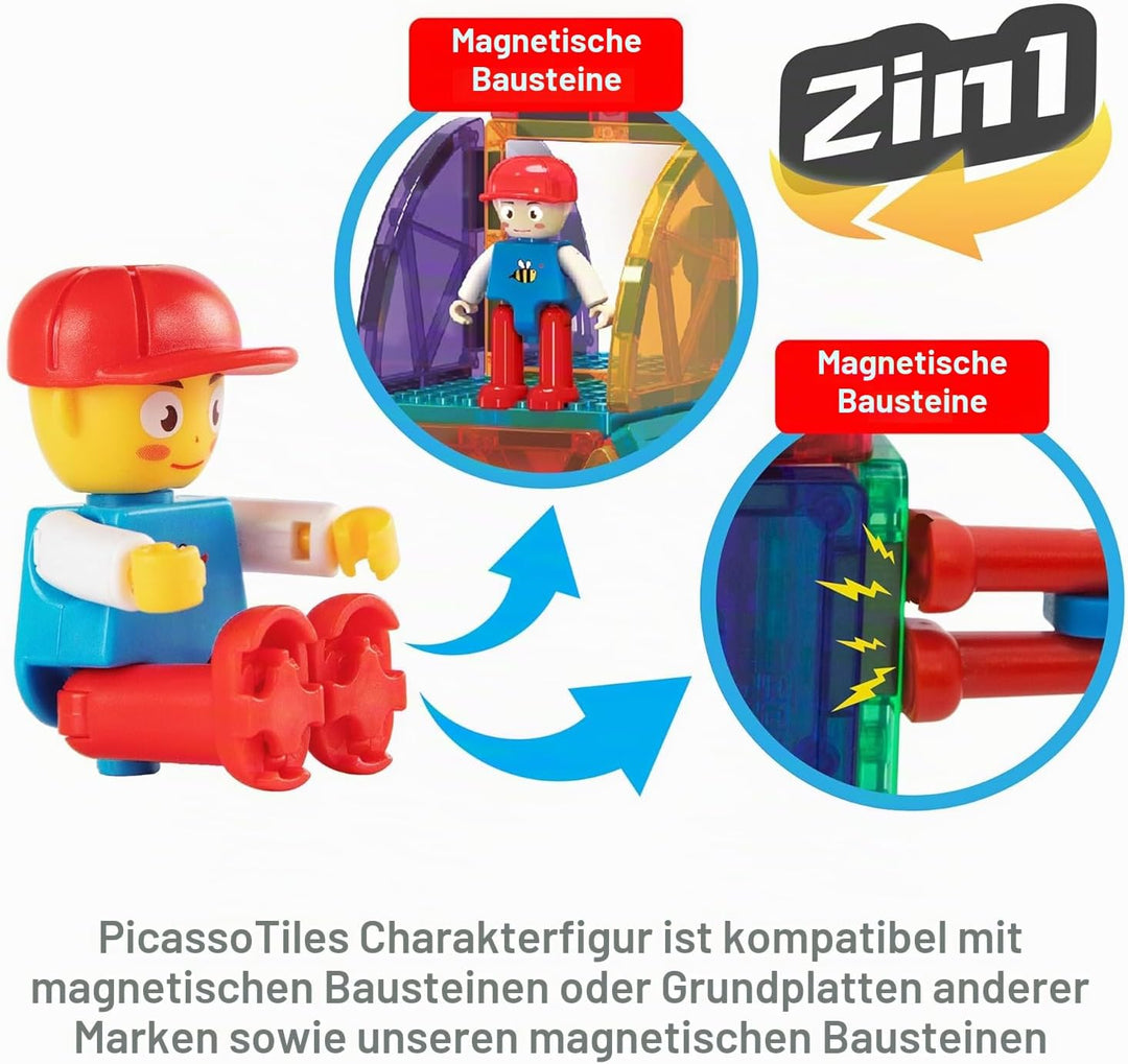 PicassoTiles Set mit 333 magnetischen 3D-Fliesen für Bauarbeiten, kreatives Spielzeug für Kinder ab