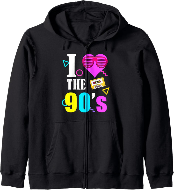 90er Jahre Retro Motto I love 90's Kapuzenjacke