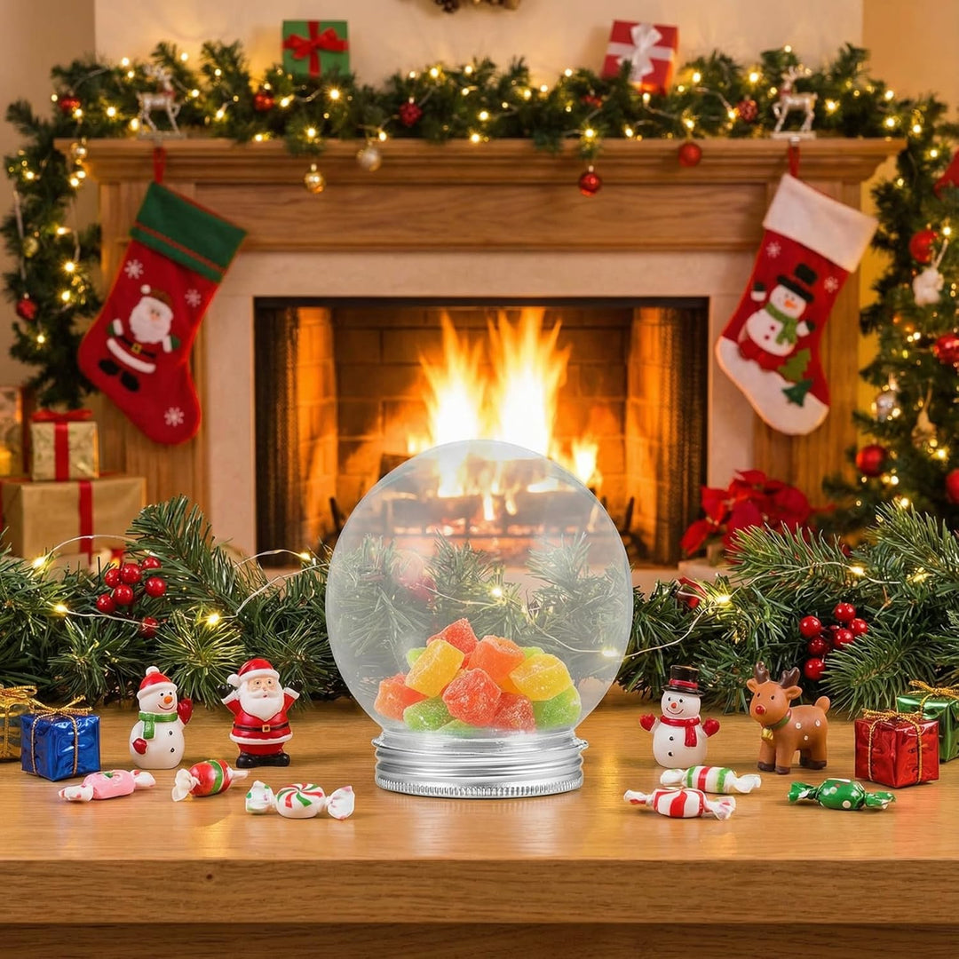 6 Stück Schneekugel Mit Schraubverschluss,150 ML Schneekugel Selber Machen Weihnachten DIY Bastelset