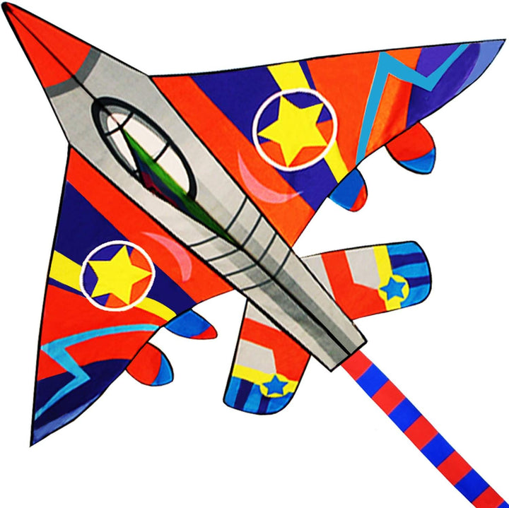 HONBO Kinder Drachen, Fighter Plane Drachen für Kinder und Erwachsene 58”breit mit langem Schwanz, i