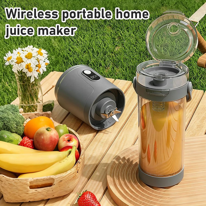 Tragbarer Mixer, 600ml Smoothie Maker to Go, Portabler Elektrischer Saftpresse mit 12 Klingen Edelst