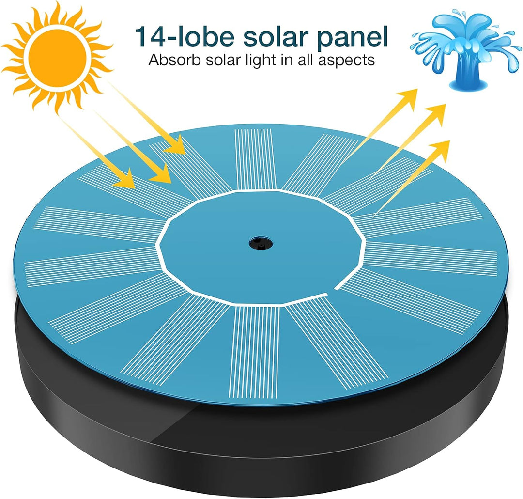 AISITIN 2PCS Solar Springbrunnen für Aussen Upgrade, DIY Solar Teichpumpe Fontäne mit 6 Sprüh Effekt
