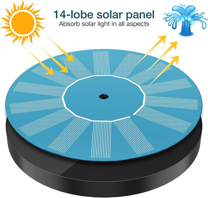 AISITIN 2PCS Solar Springbrunnen für Aussen Upgrade, DIY Solar Teichpumpe Fontäne mit 6 Sprüh Effekt