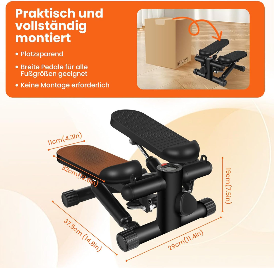 himaly Mini Stepper für Zuhause, Exercise Stair Stepper 100kg, Treppensteiger Fitnessgerät with Wide