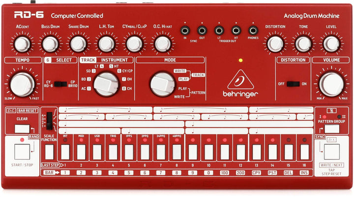 Behringer RD-6-RD Rot RHYTHM DESIGNER RD-6 Single, Rot RHYTHM DESIGNER RD-6 Single